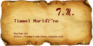 Timmel Marléne névjegykártya